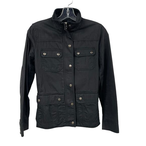 J. Crew Resin Coated Twill Field Jacket Dark Gray Womens XXS ASIS - Picture 1 of 6